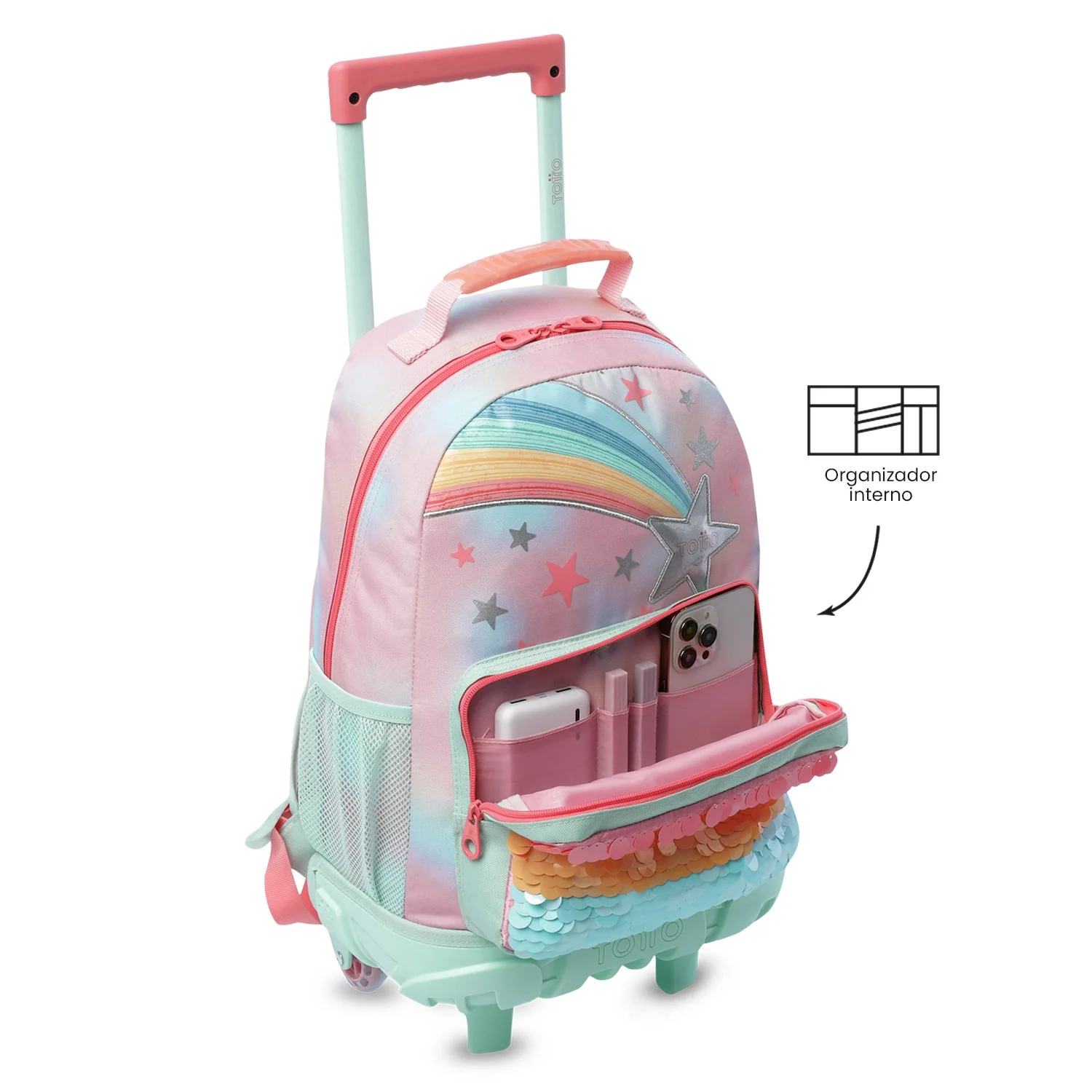 Mochila de ruedas Rainbow Star - Image 6