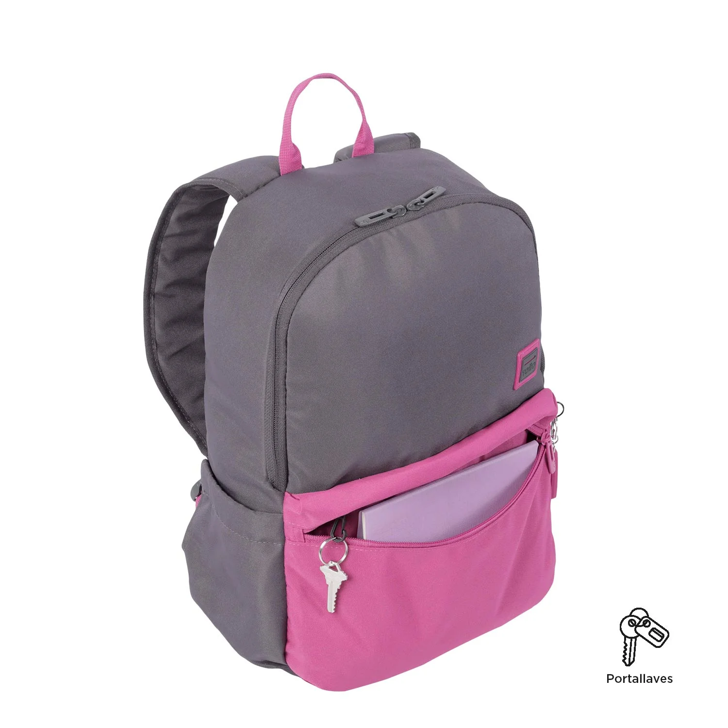Mochila urbana color gris y rosa - Image 43