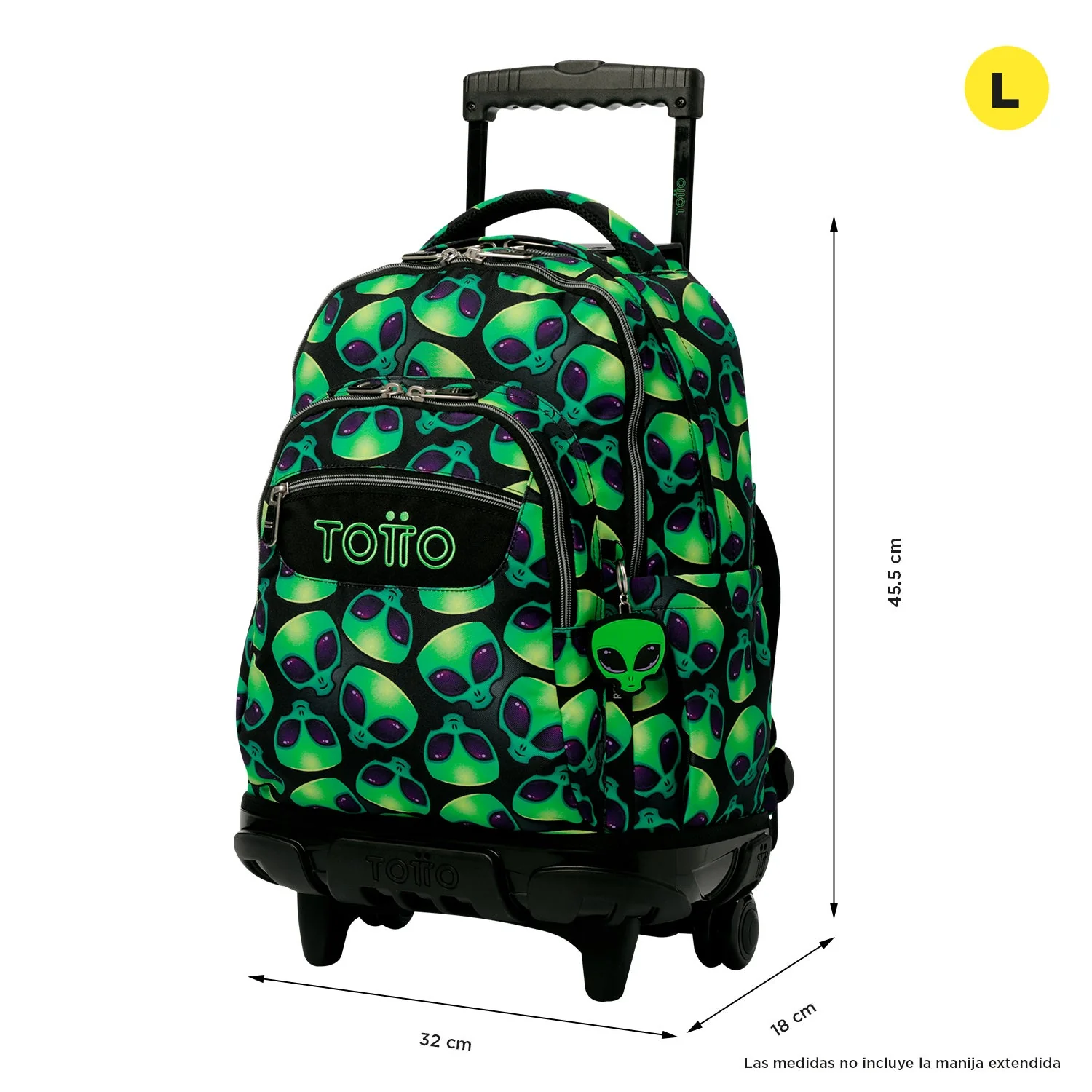Pack escolar Ali - Mochila con ruedas + Estuche 3 compartimentos - Image 4