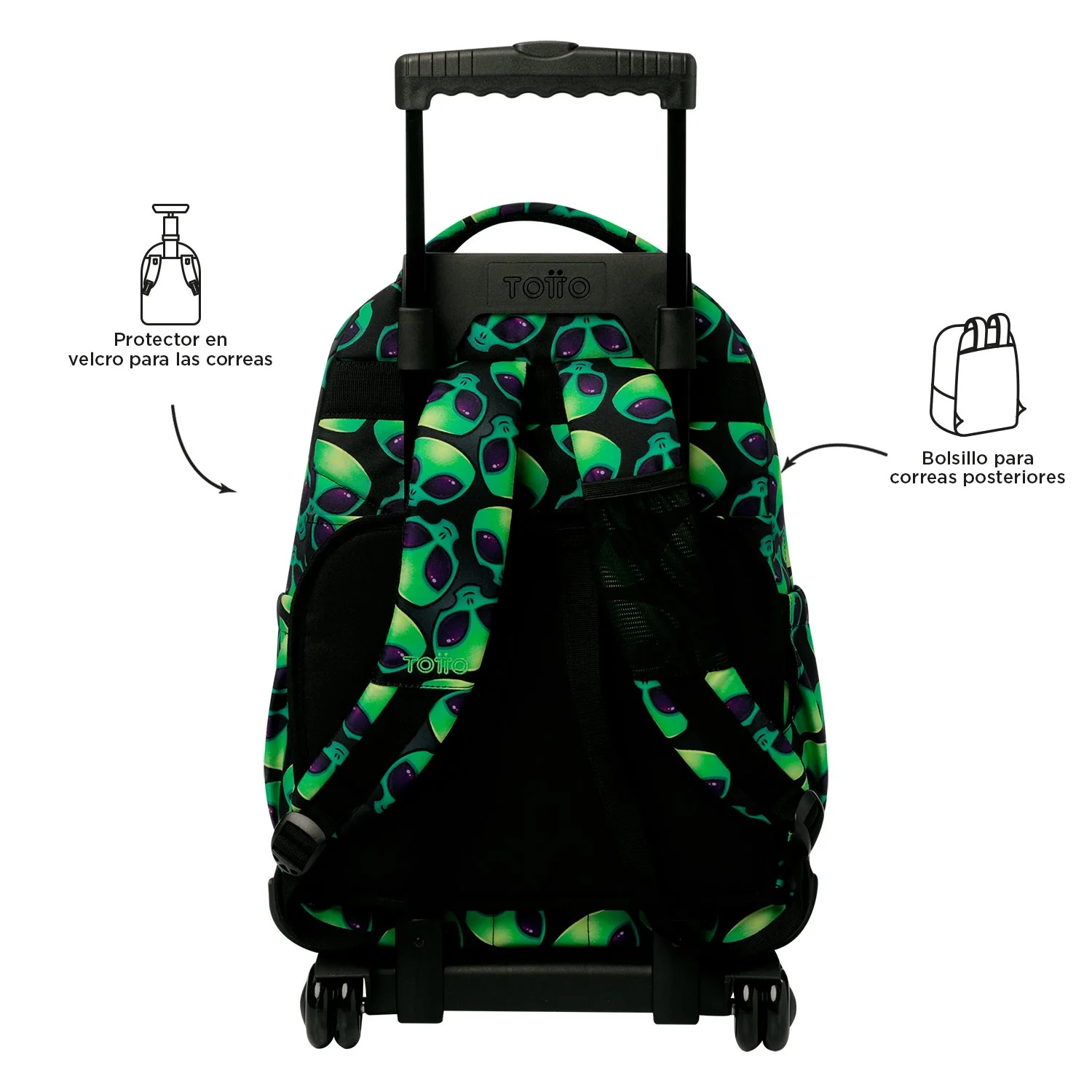 Pack escolar Ali - Mochila con ruedas + Estuche 3 compartimentos - Image 5