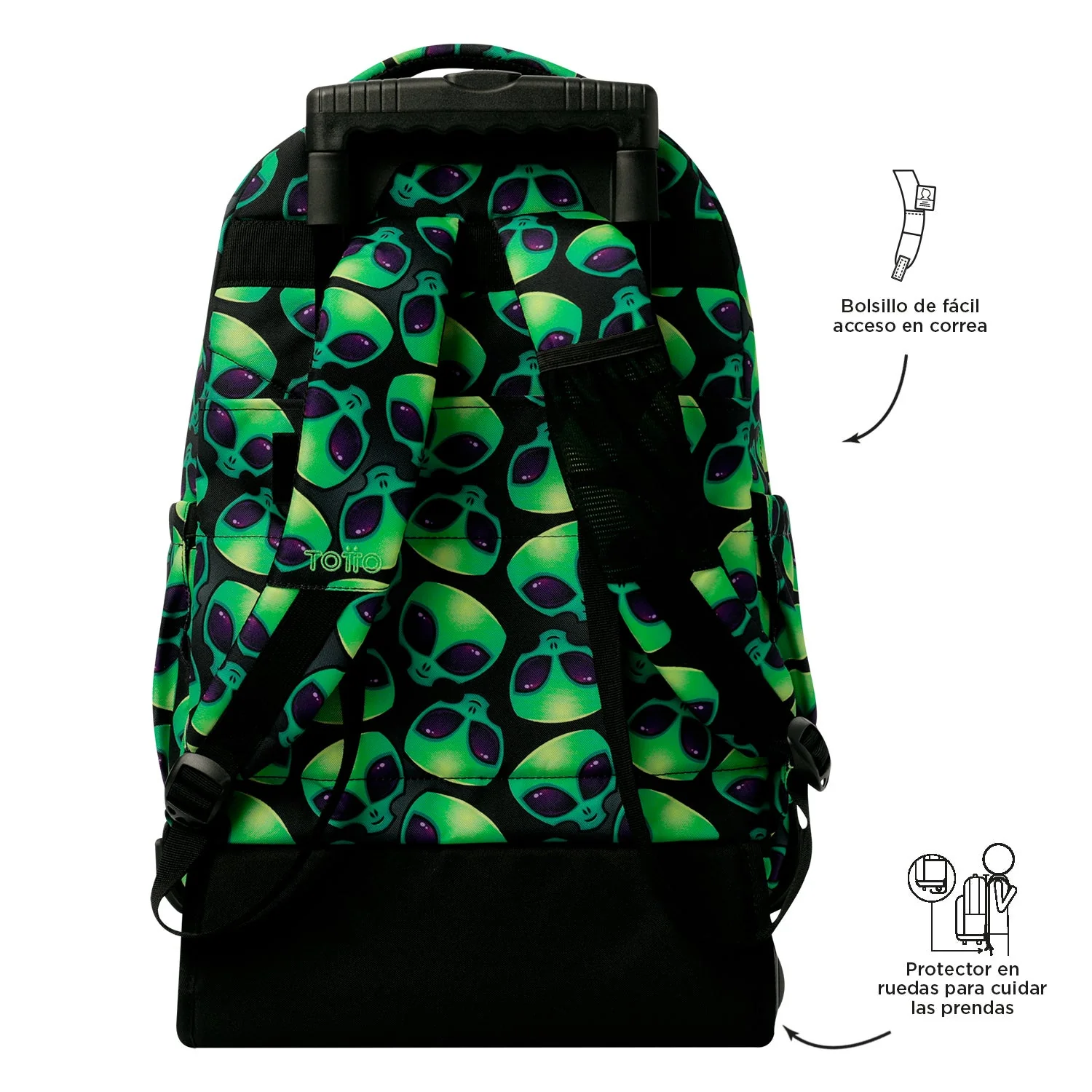 Pack escolar Ali - Mochila con ruedas + Estuche 3 compartimentos - Image 6