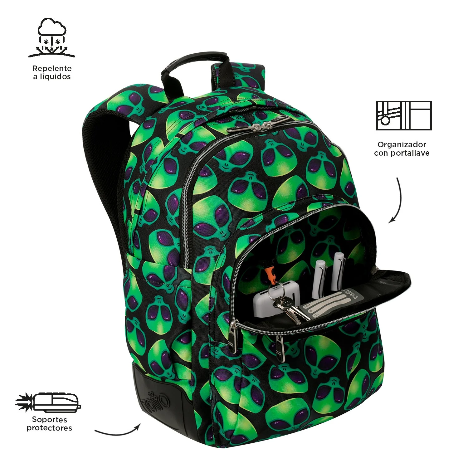 Pack escolar Ali - Mochila + Estuche 3 compartimentos - Image 6