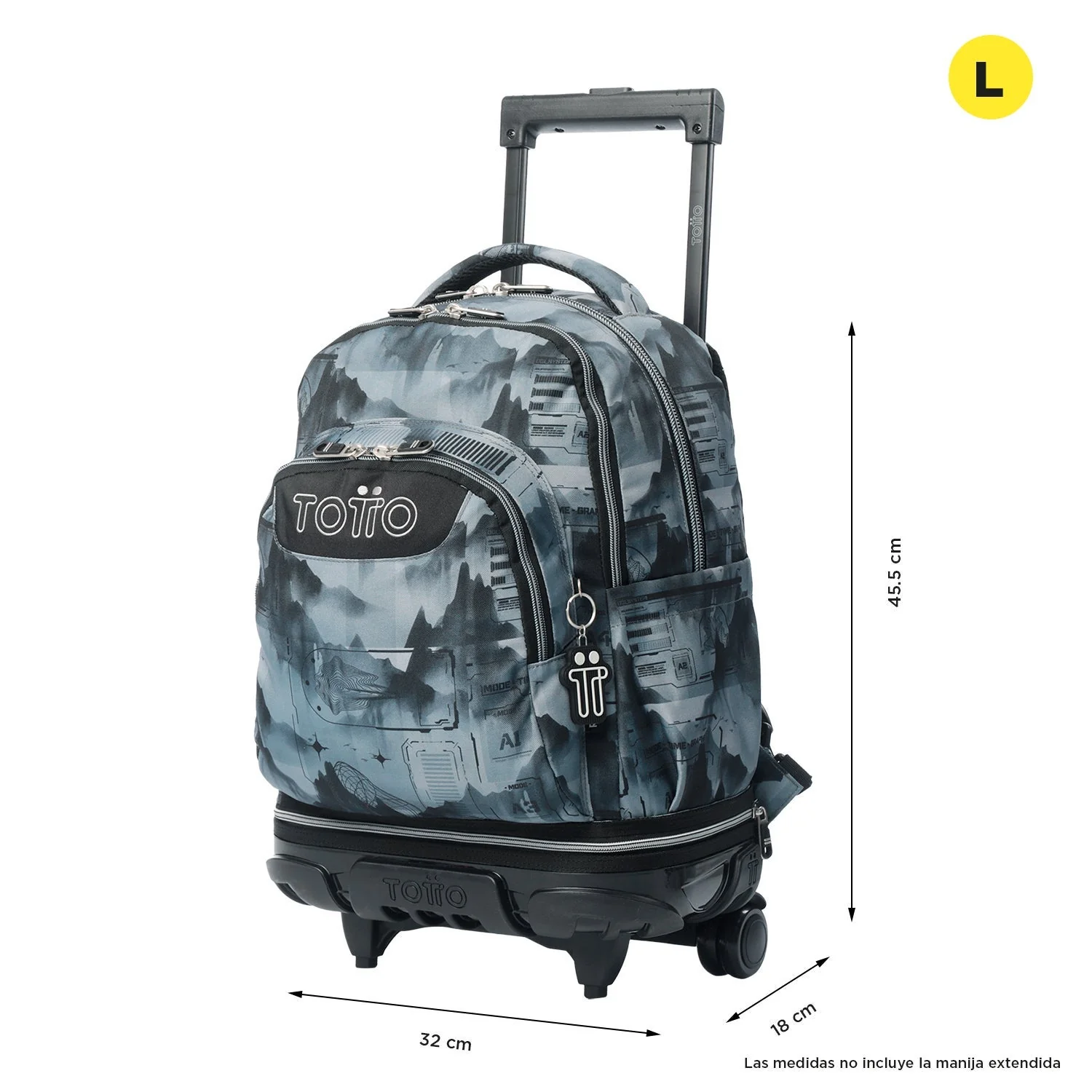 Pack escolar Digital Hill - Mochila con ruedas desmontable + Estuche 3 compartimentos - Image 2