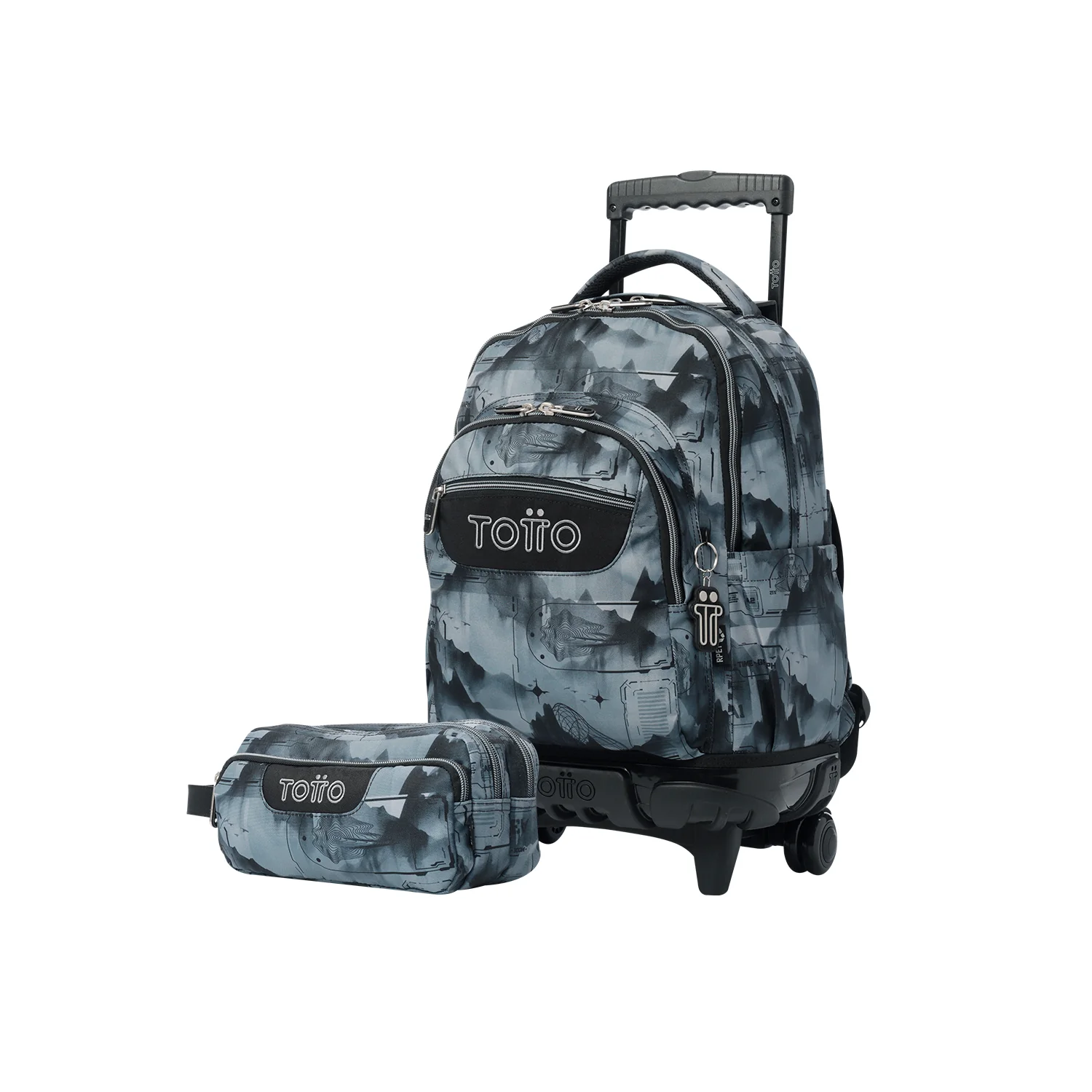 Pack escolar Digital Hill - Mochila con ruedas + Estuche 3 compartimentos