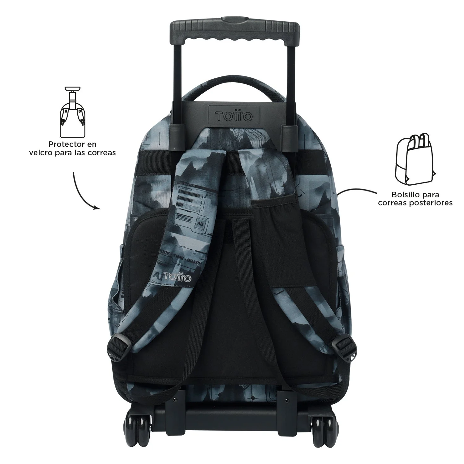Pack escolar Digital Hill - Mochila con ruedas + Estuche 3 compartimentos - Image 5