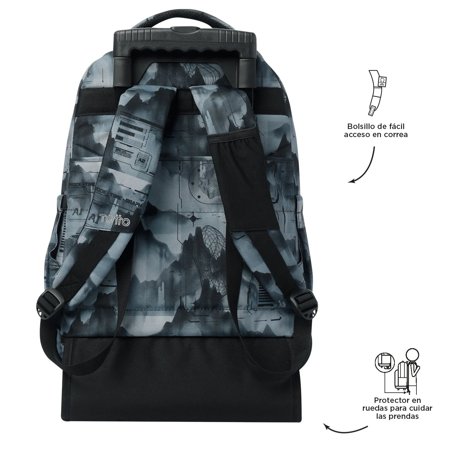Pack escolar Digital Hill - Mochila con ruedas + Estuche 3 compartimentos - Image 6