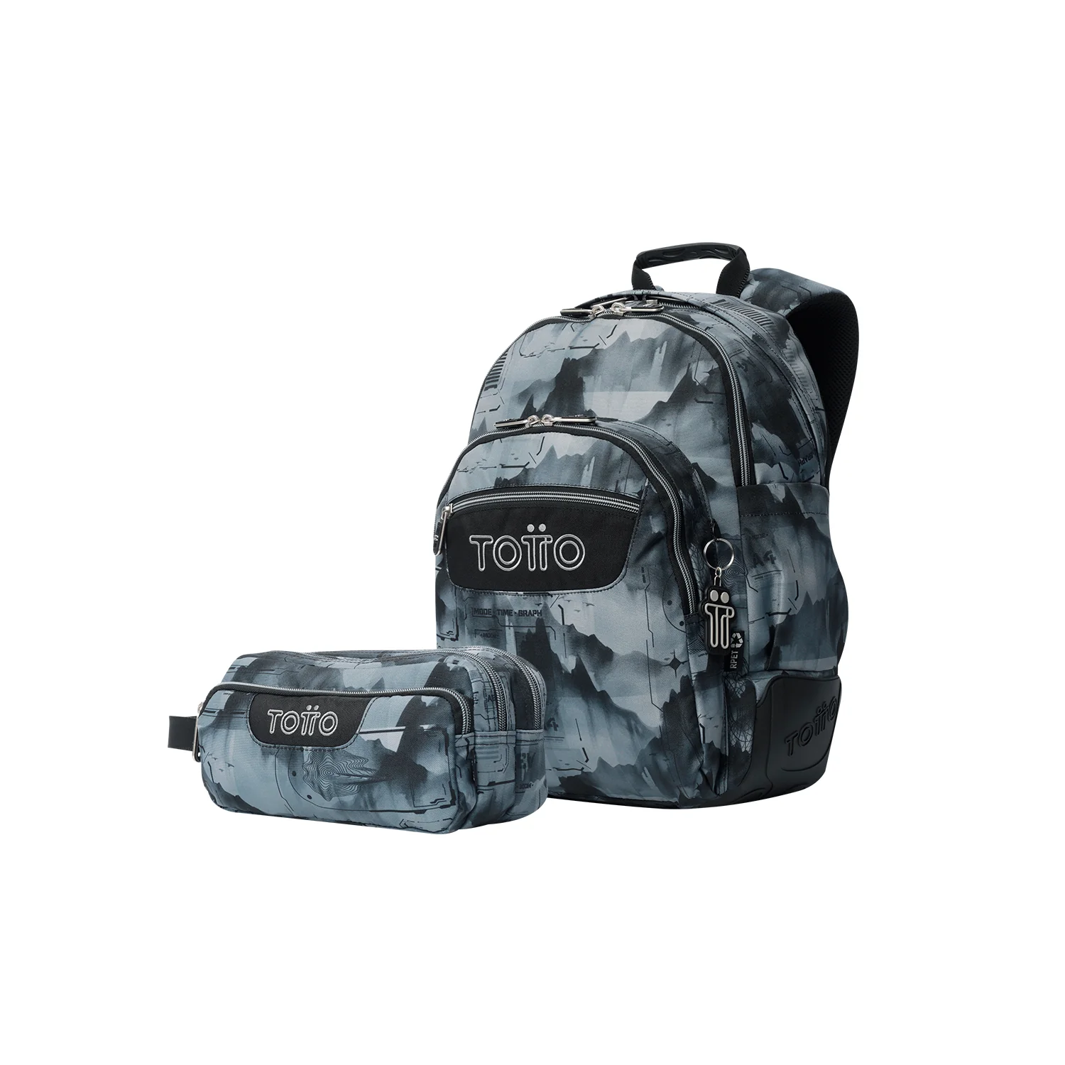 Pack escolar Digital Hill - Mochila + Estuche 3 compartimentos