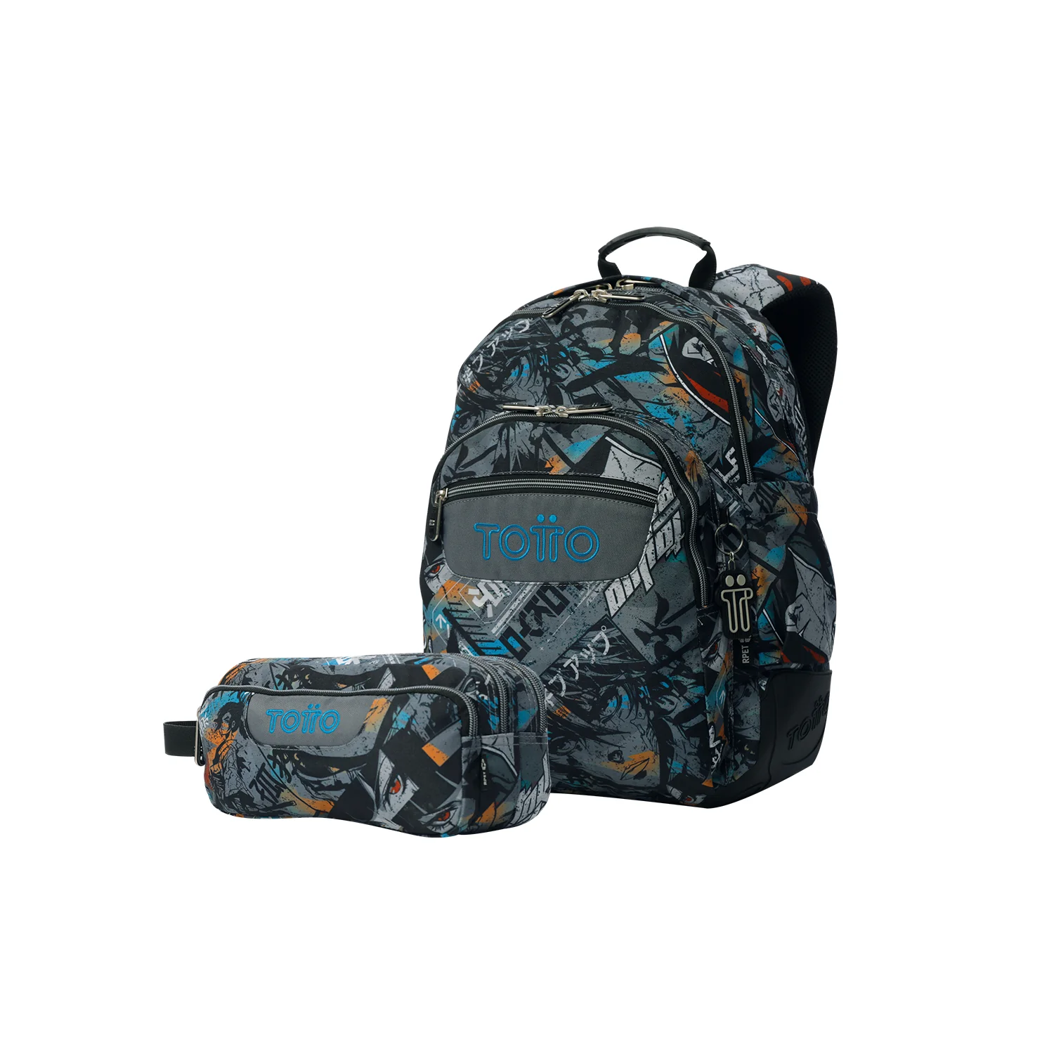Pack escolar Okubo - Mochila + Estuche 3 compartimentos