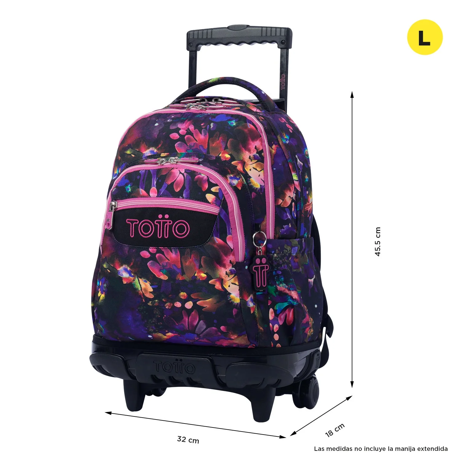Pack escolar Flower Galaxy - Mochila con ruedas + Estuche 3 compartimentos - Image 5