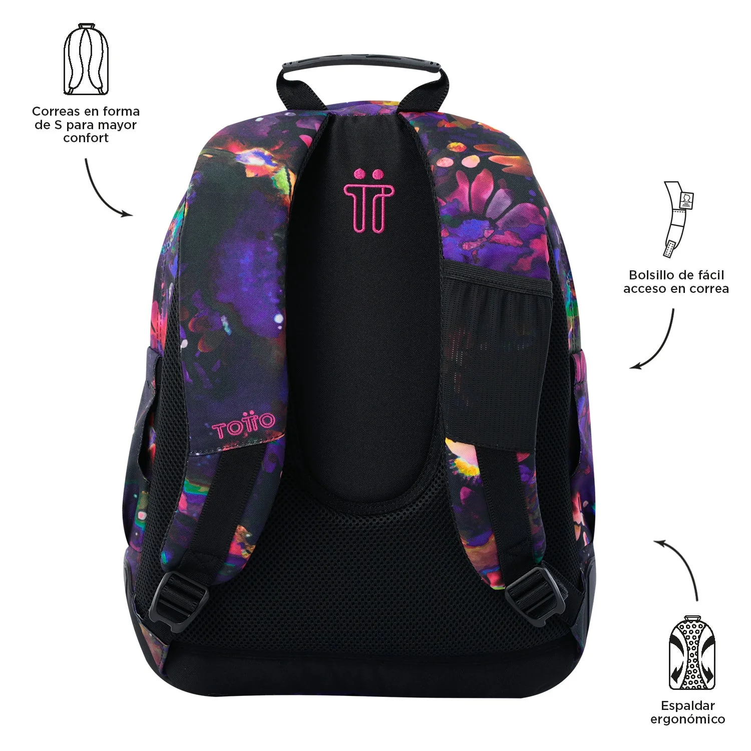 Pack escolar Flower Galaxy - Mochila + Estuche 3 compartimentos - Image 4