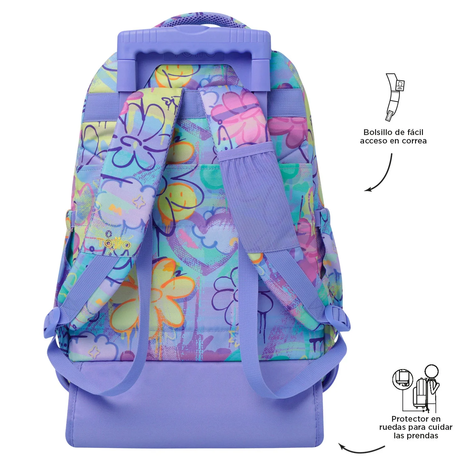 Pack escolar Grafily - Mochila con ruedas + Estuche 3 compartimentos - Image 6