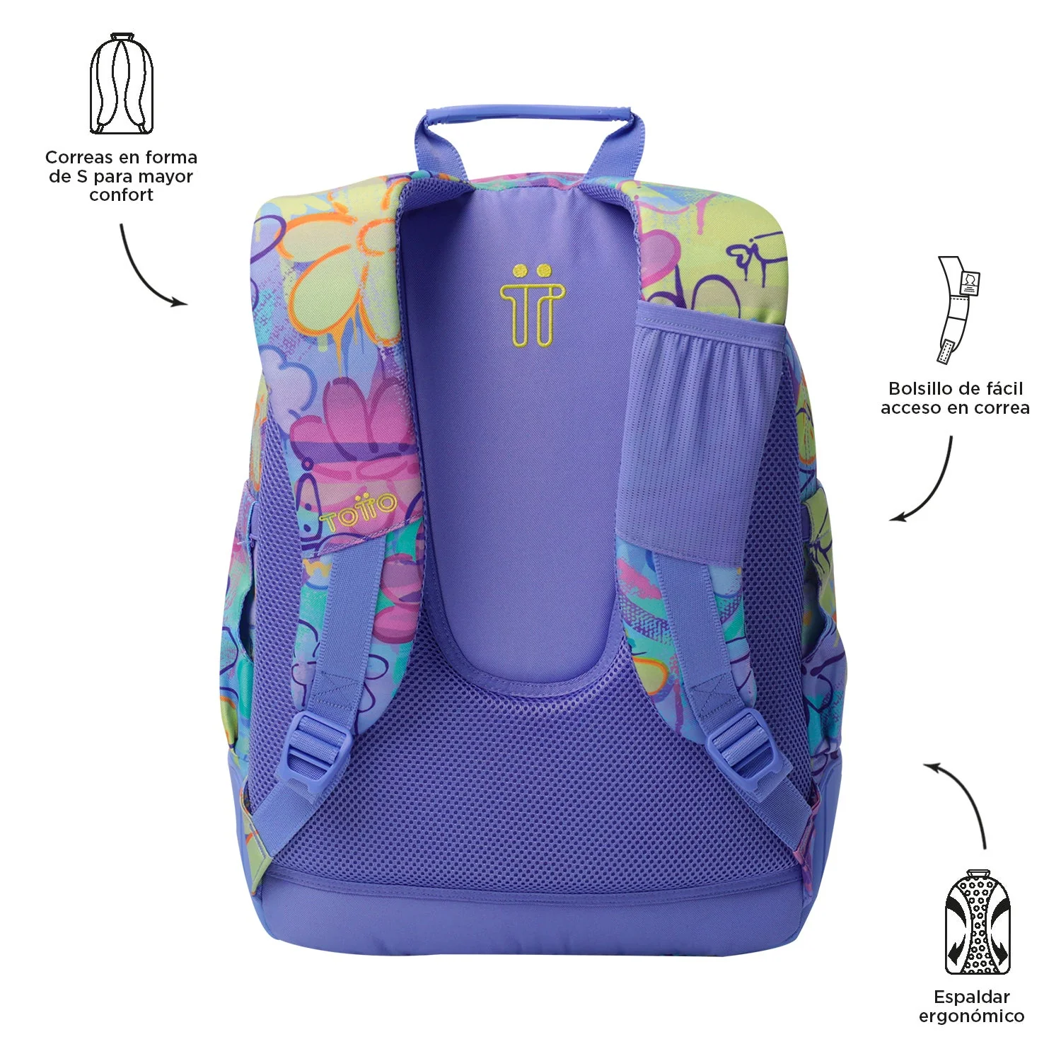 Pack escolar Grafily - Mochila + Estuche 3 compartimentos - Image 4