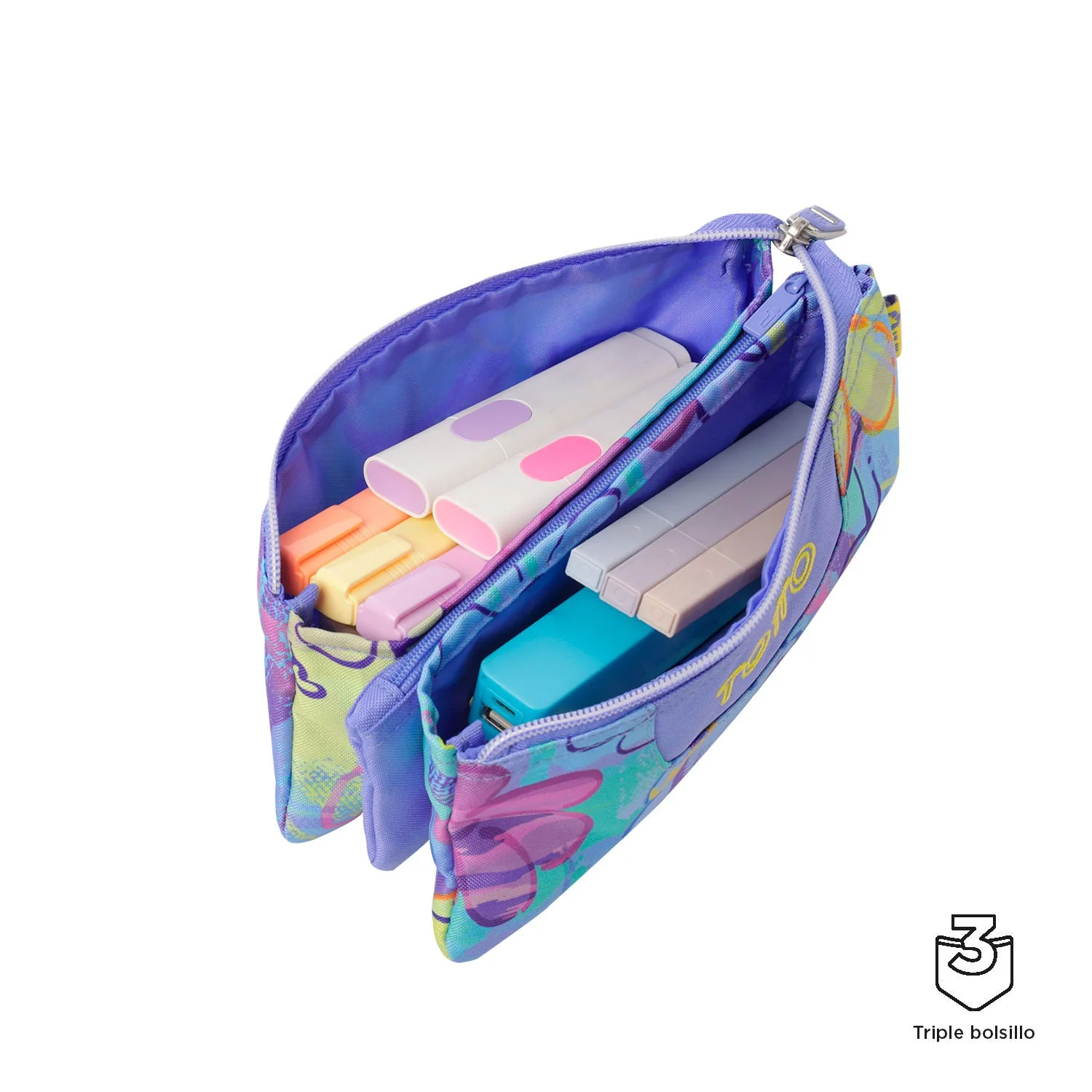 Pack escolar Grafily - Mochila + Estuche 3 compartimentos - Image 8