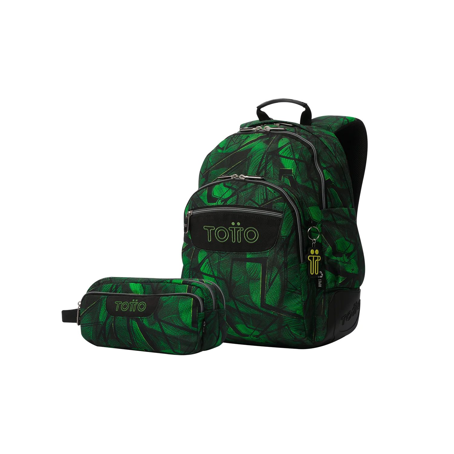 Pack escolar Jhony Jungle - Mochila + Estuche 3 compartimentos