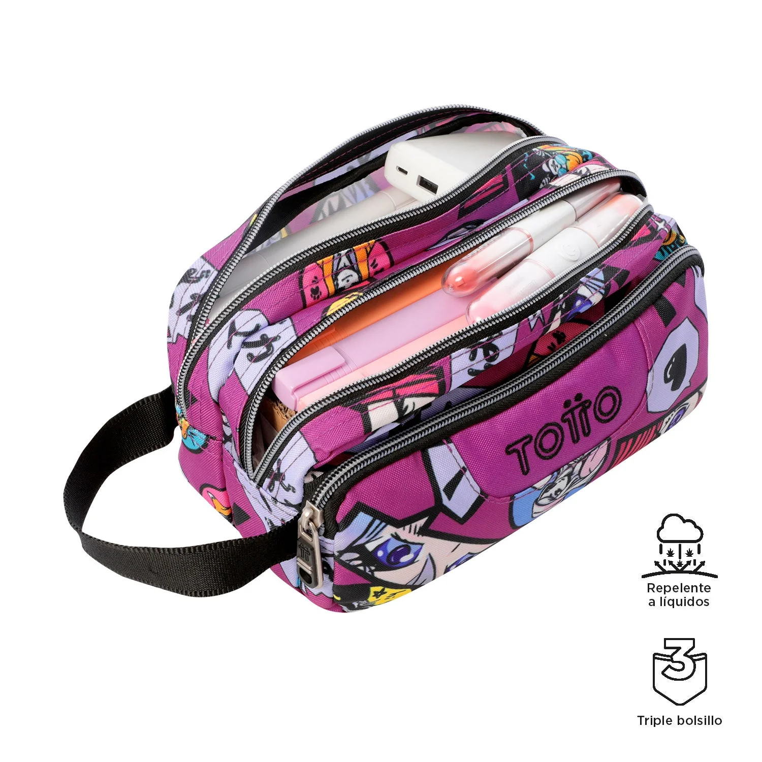Pack escolar Kitsune - Mochila con ruedas desmontable + Estuche 3 compartimentos - Image 5