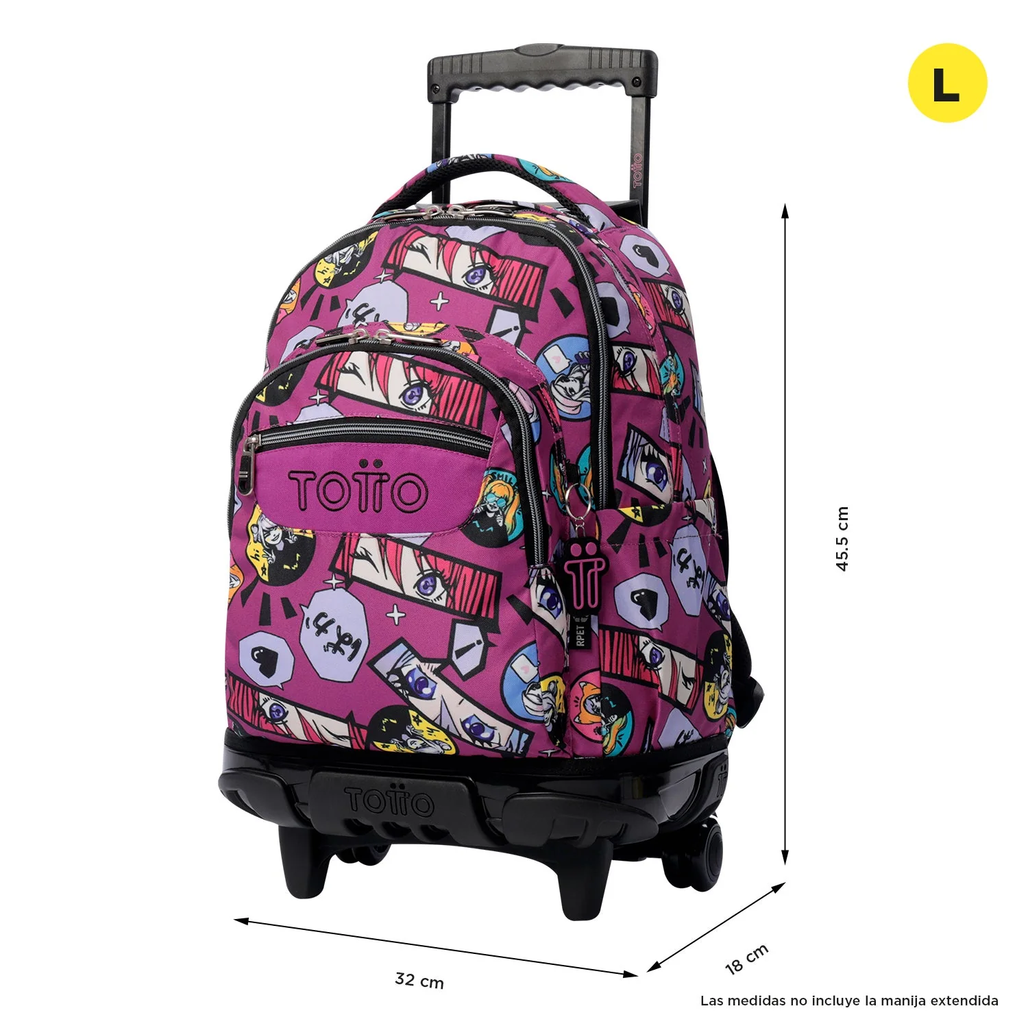 Pack escolar Kitsune - Mochila con ruedas + Estuche 3 compartimentos - Image 4