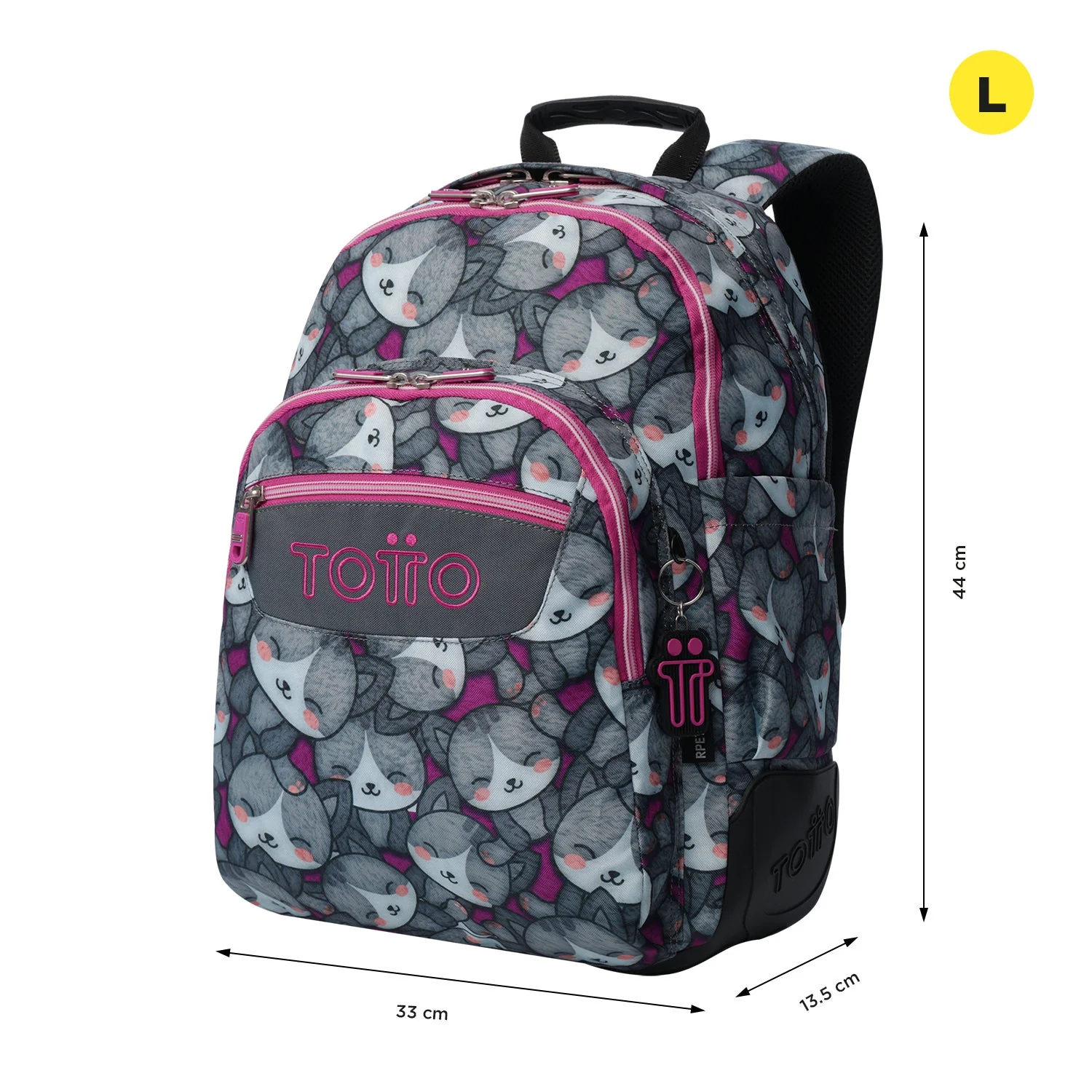 Pack escolar Kitten Rose - Mochila + Estuche 3 compartimentos - Image 3