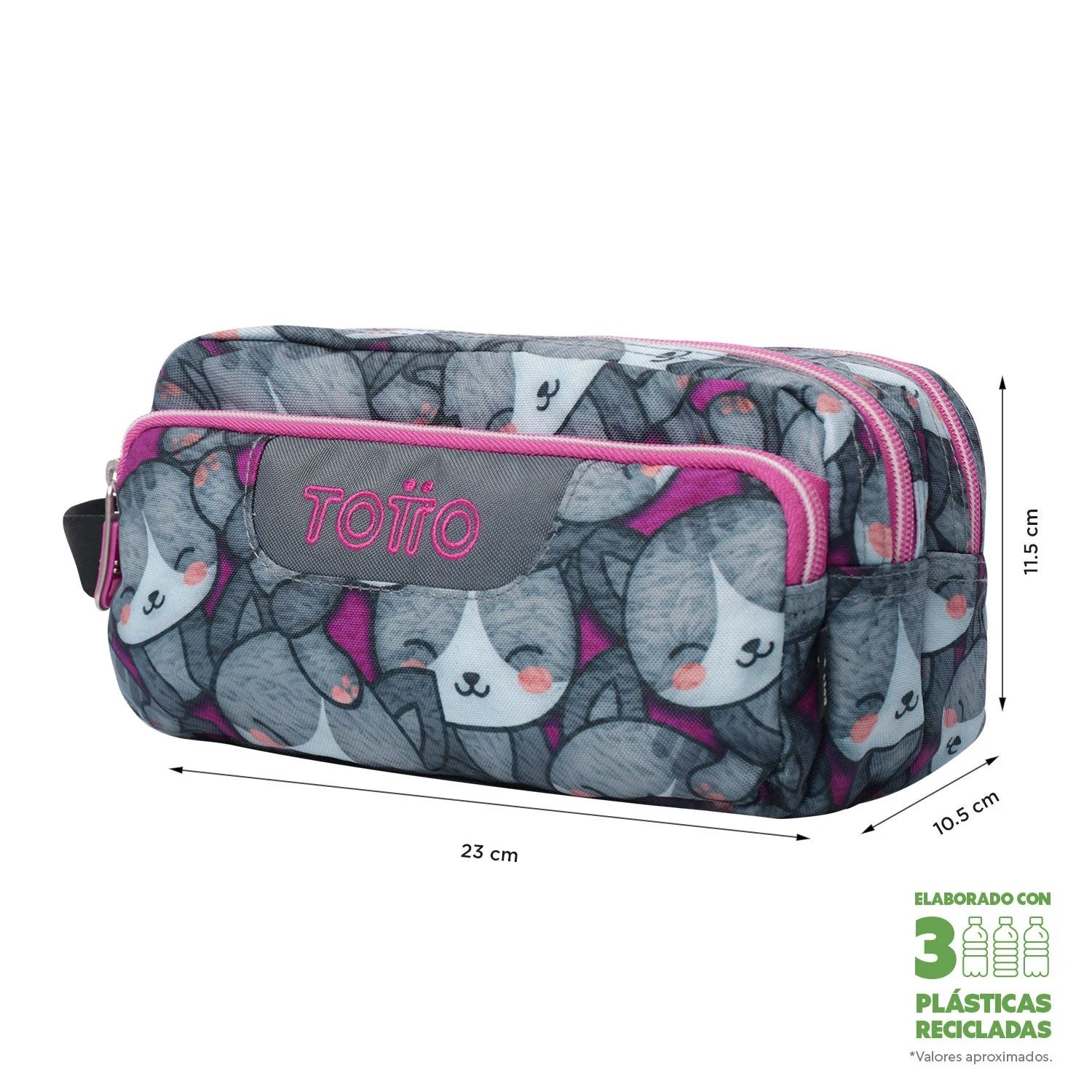 Pack escolar Kitten Rose - Mochila + Estuche 3 compartimentos - Image 8