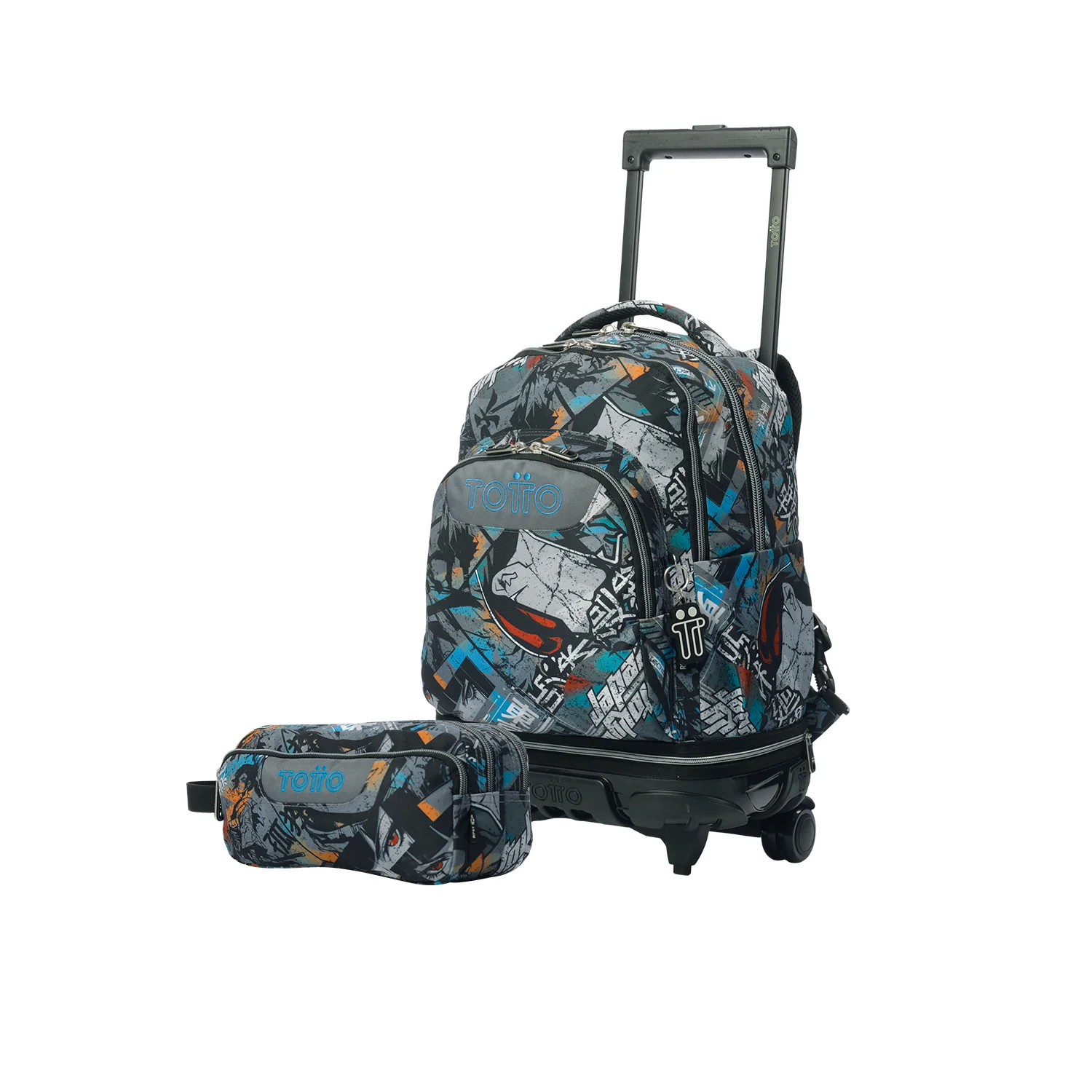 Pack escolar Okubo - Mochila con ruedas desmontable + Estuche 3 compartimentos