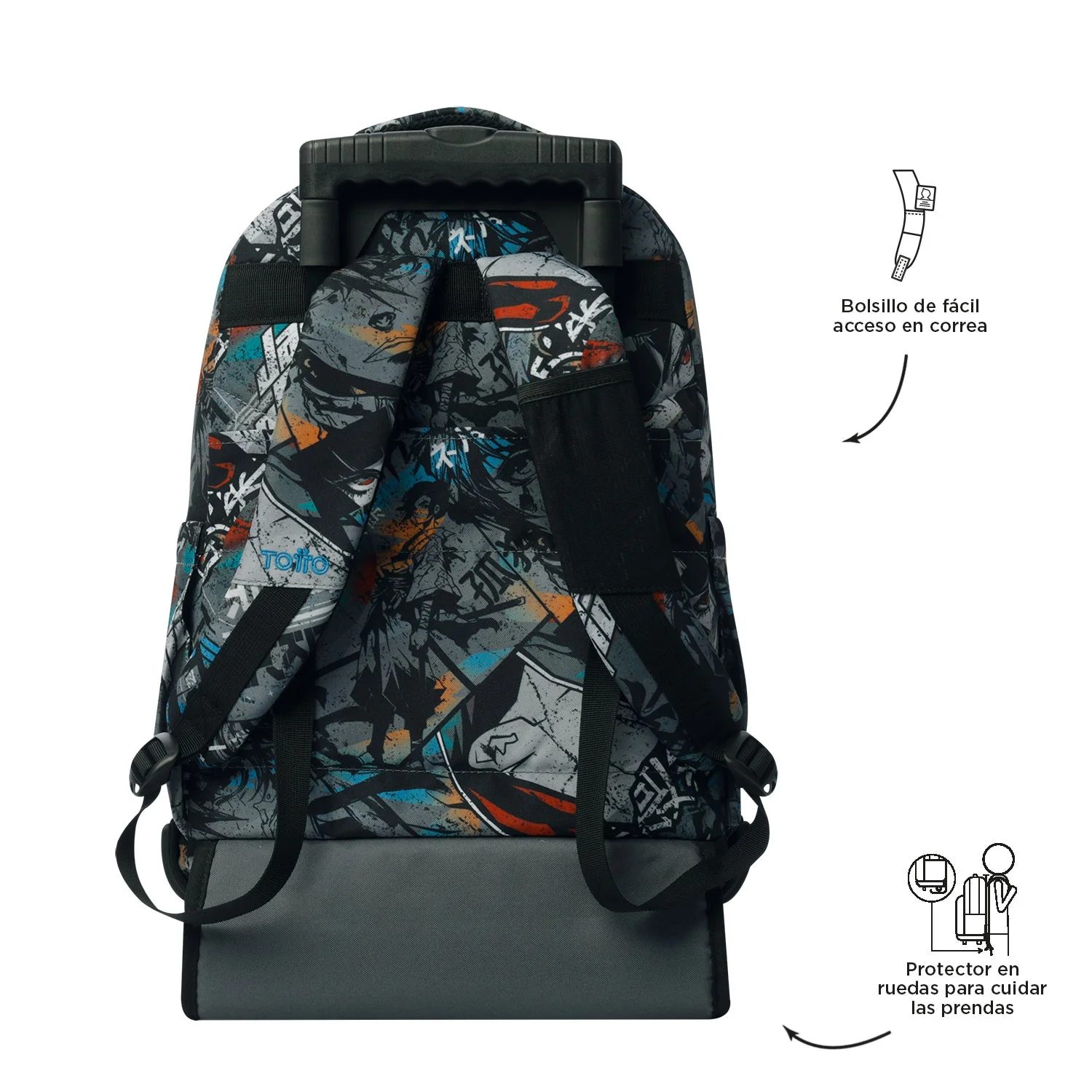Pack escolar Okubo - Mochila con ruedas + Estuche 3 compartimentos - Image 6