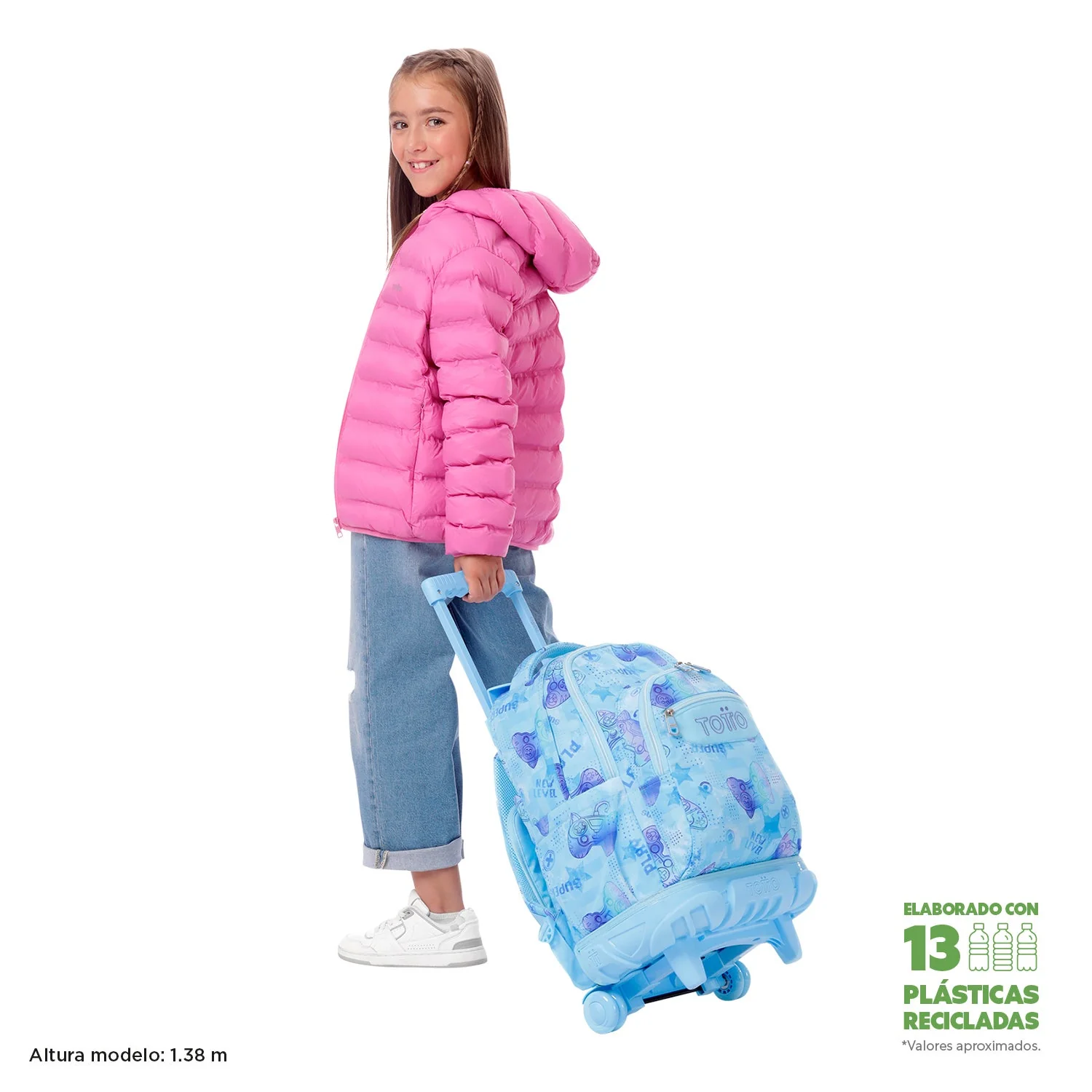 Pack escolar Polar - Mochila con ruedas + Estuche 3 compartimentos - Image 4
