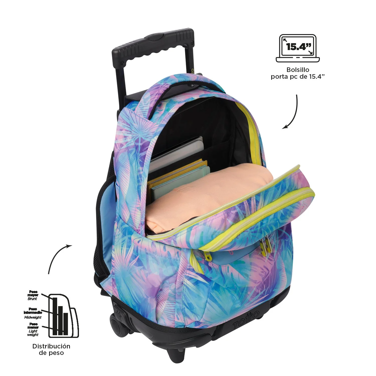 Pack escolar Prisma - Mochila con ruedas + Estuche 3 compartimentos - Image 7