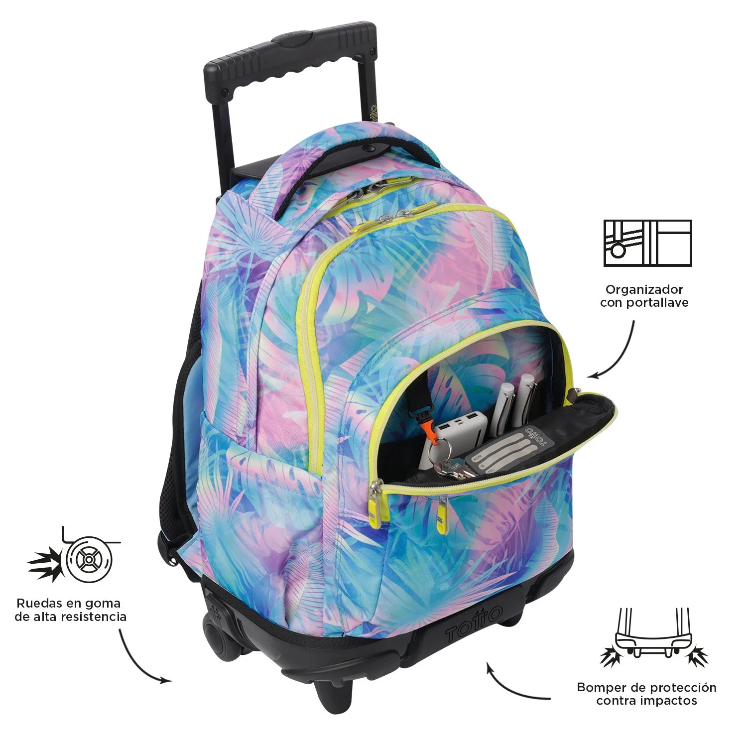 Pack escolar Prisma - Mochila con ruedas + Estuche 3 compartimentos - Image 8