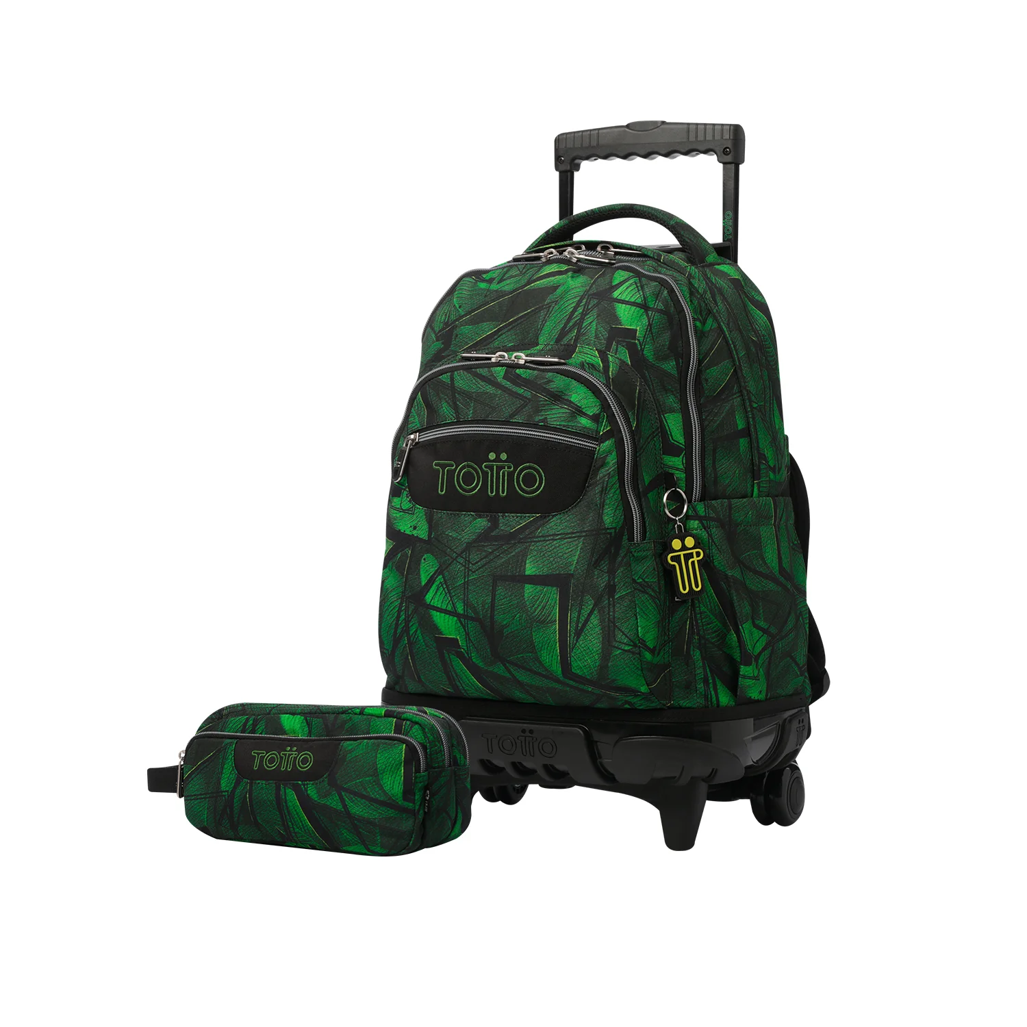 Pack escolar Jhony Jungle - Mochila con ruedas + Estuche 3 compartimentos