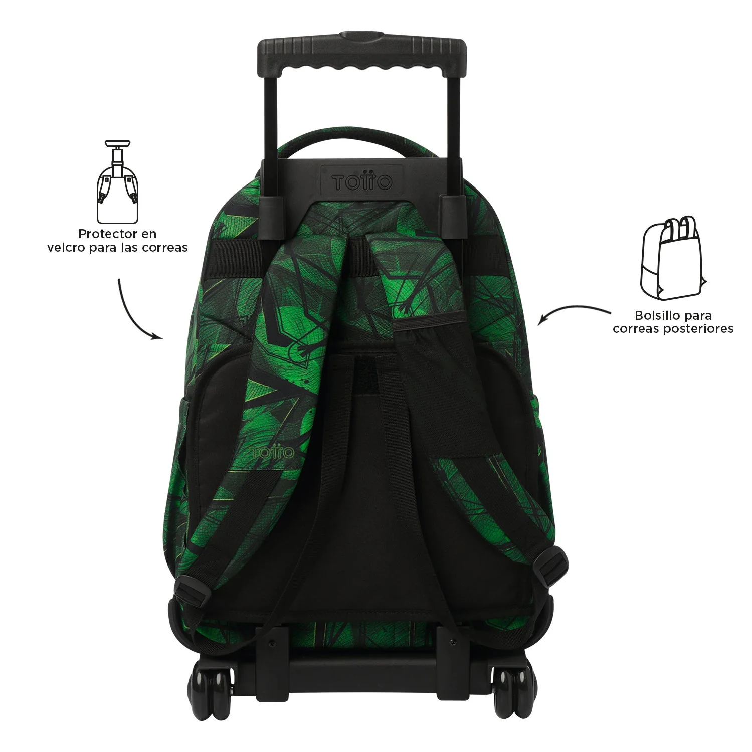Pack escolar Jhony Jungle - Mochila con ruedas + Estuche 3 compartimentos - Image 5