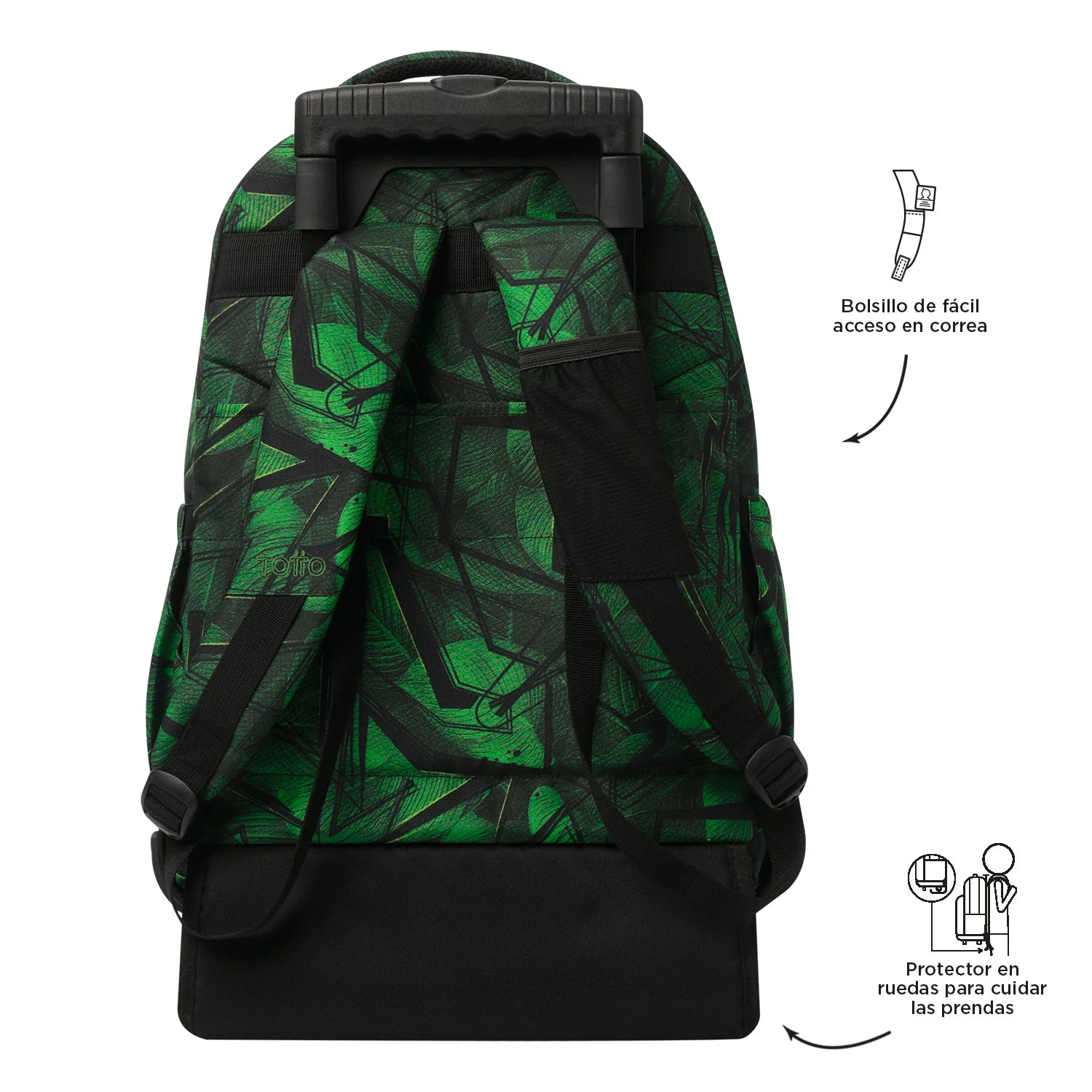 Pack escolar Jhony Jungle - Mochila con ruedas + Estuche 3 compartimentos - Image 6