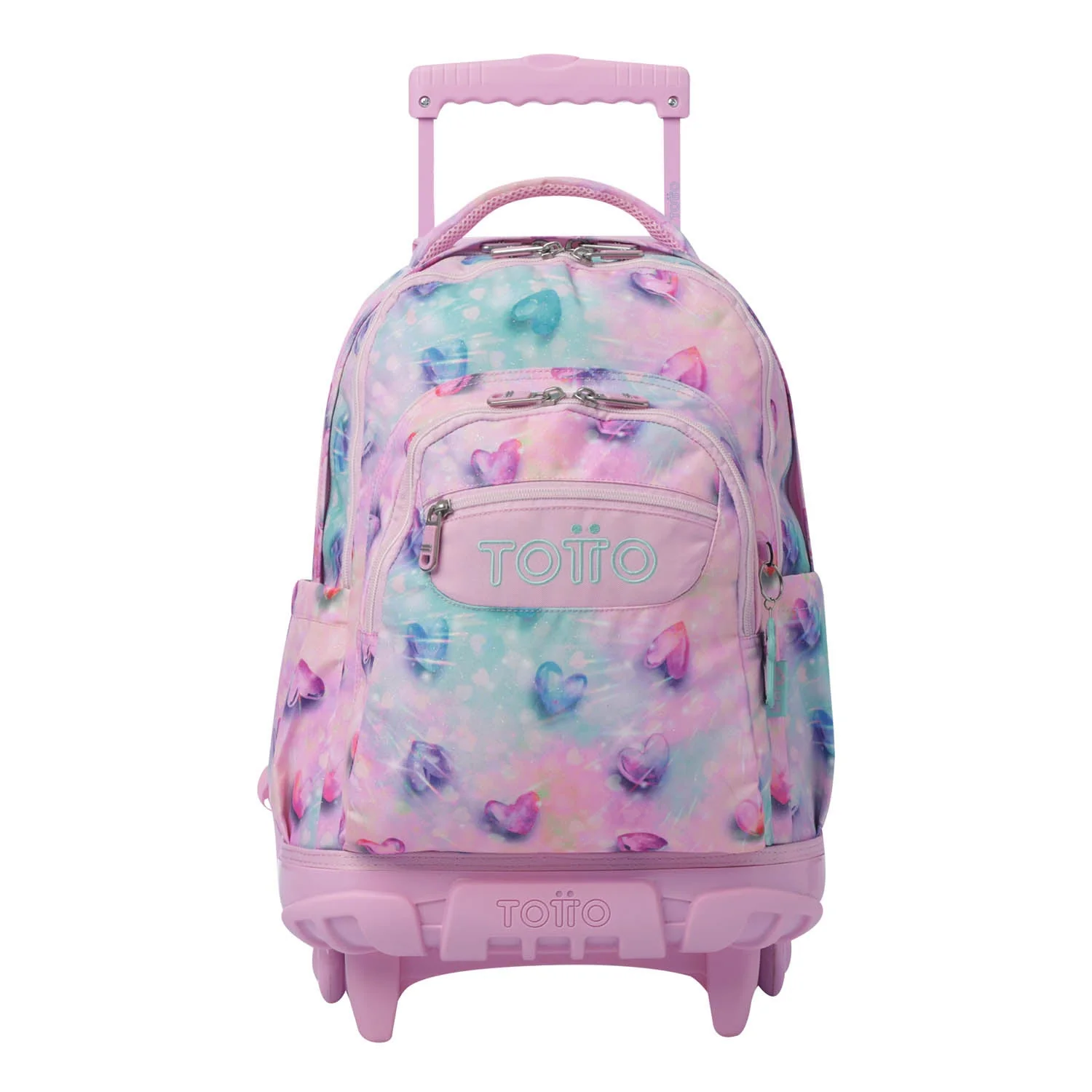 Pack escolar Shiny Heart - Mochila con ruedas + Estuche 3 compartimentos - Image 2