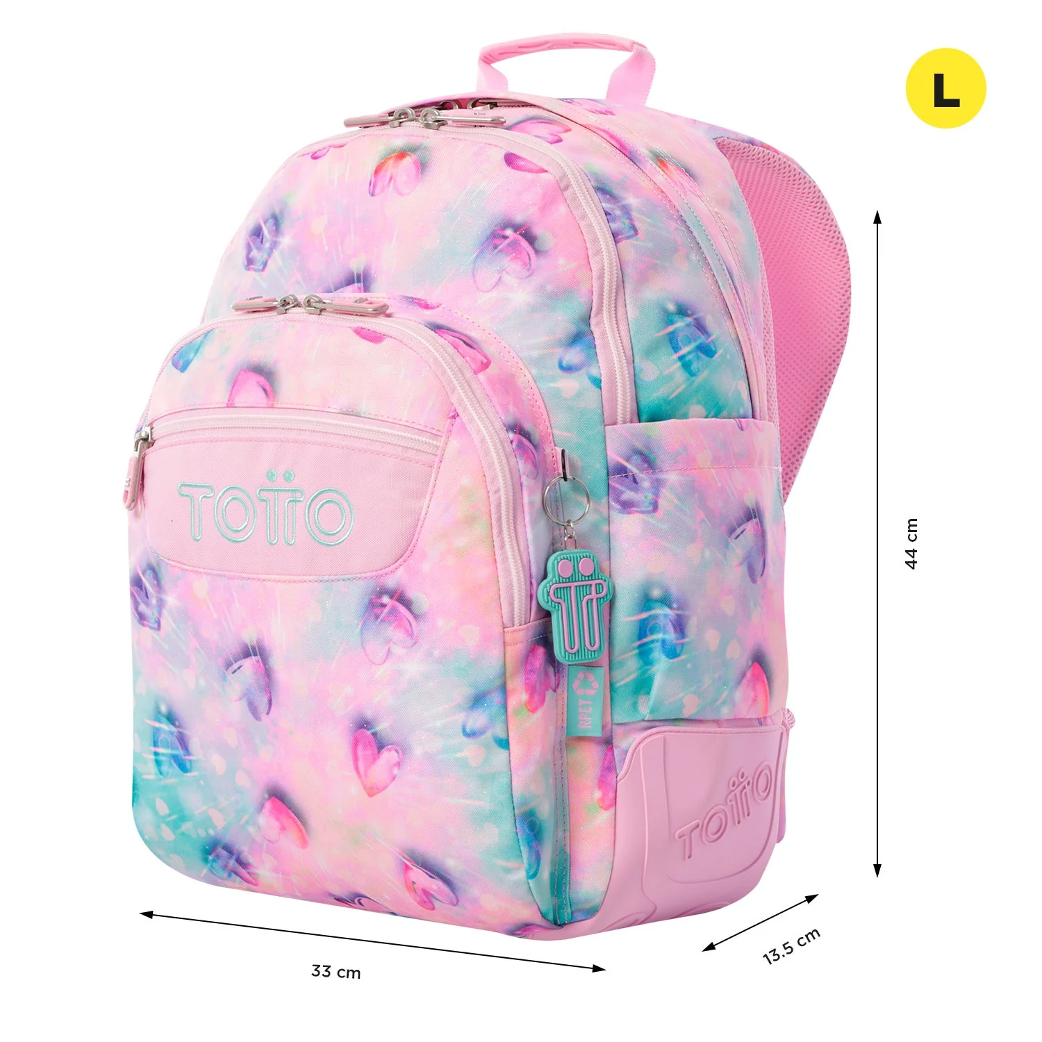 Pack escolar Shiny Heart - Mochila + Estuche 3 compartimentos - Image 3