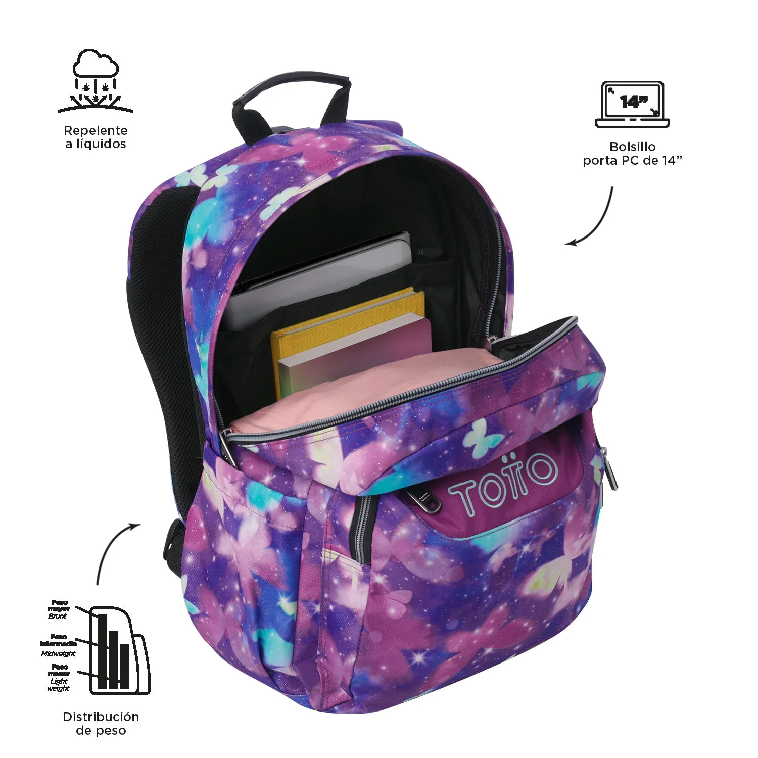 Pack escolar Star Butterfly - Mochila adaptable a carro + Estuche 3 compartimentos - Image 5