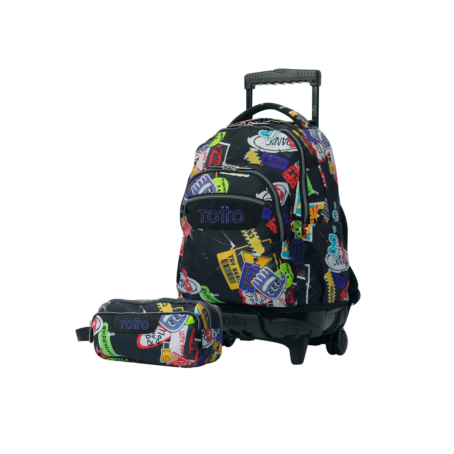 Pack escolar Sticky - Mochila con ruedas + Estuche 3 compartimentos