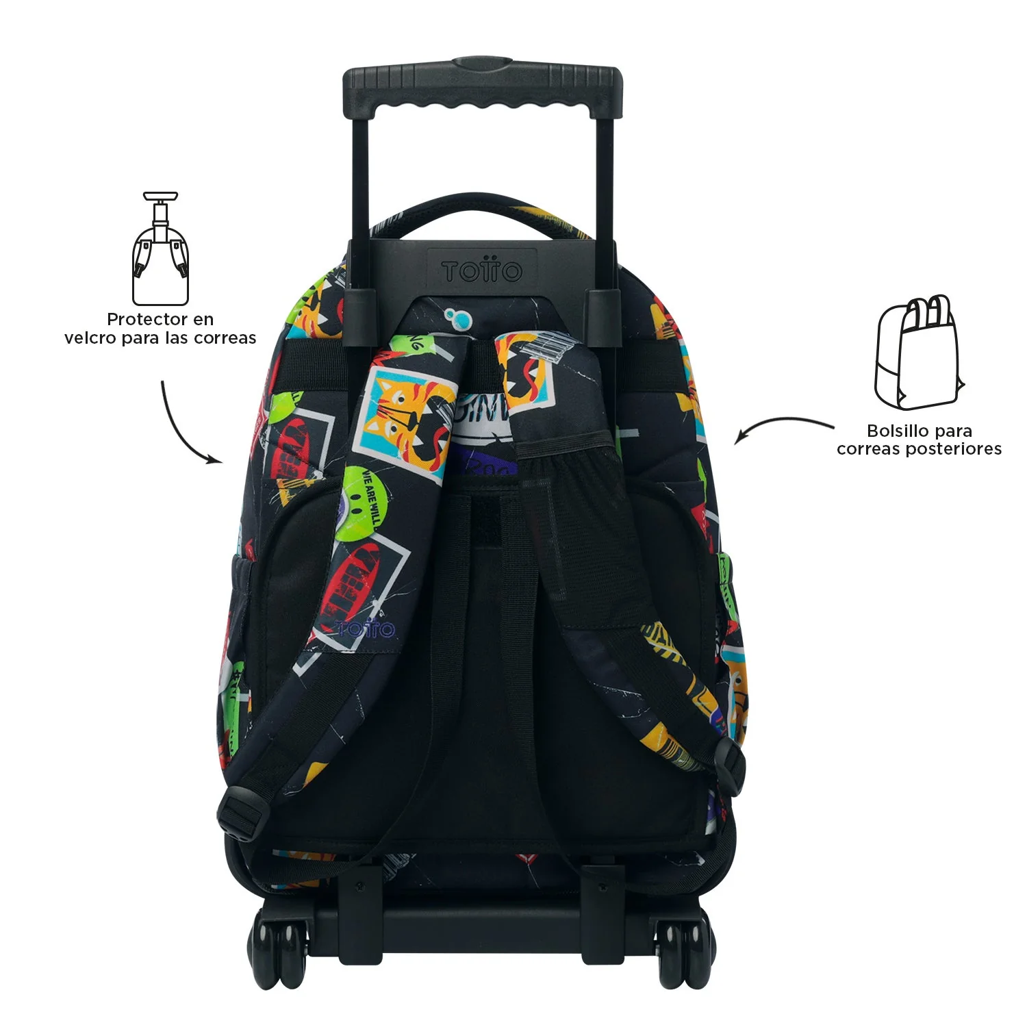 Pack escolar Sticky - Mochila con ruedas + Estuche 3 compartimentos - Image 5