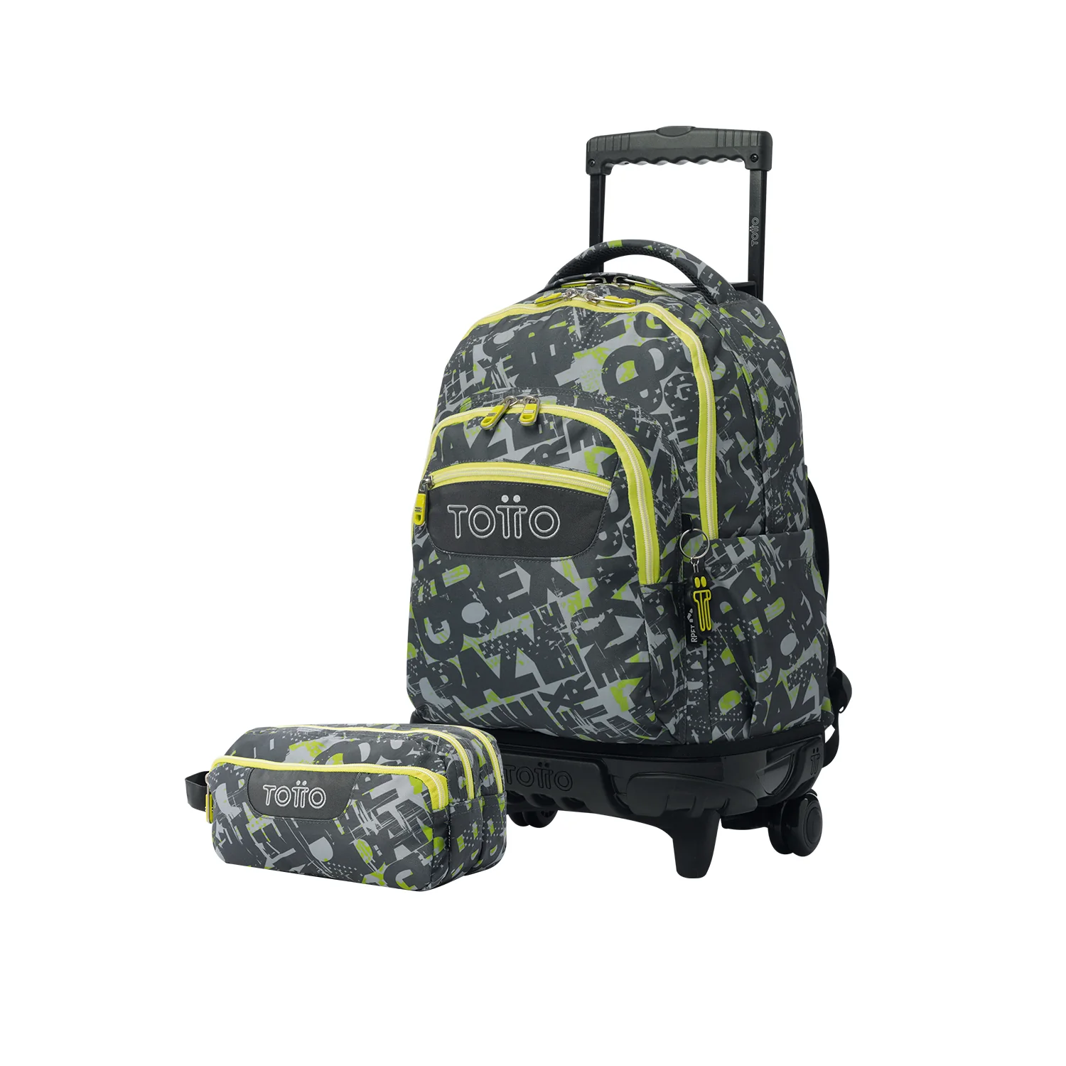 Pack escolar Texgrunge - Mochila con ruedas + Estuche 3 compartimentos