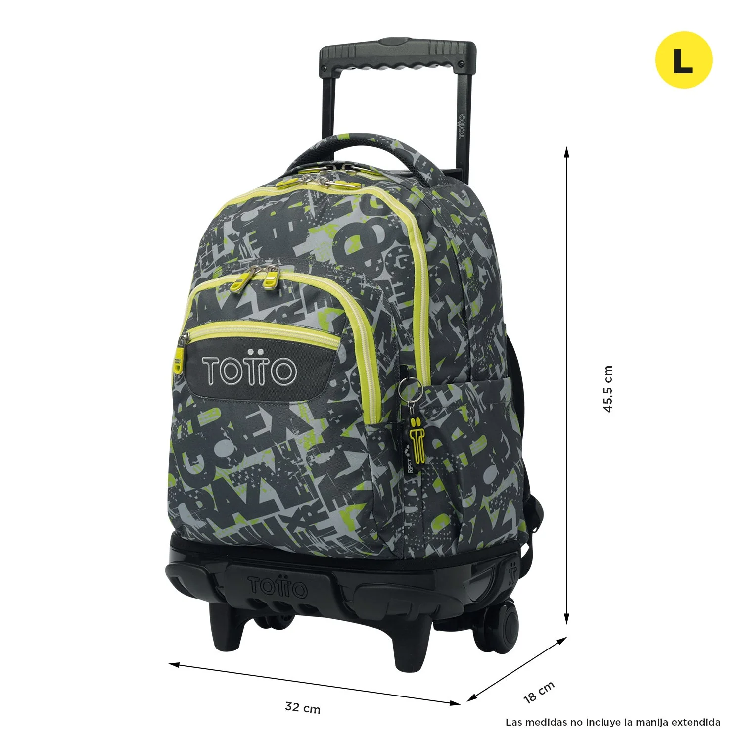 Pack escolar Texgrunge - Mochila con ruedas + Estuche 3 compartimentos - Image 4