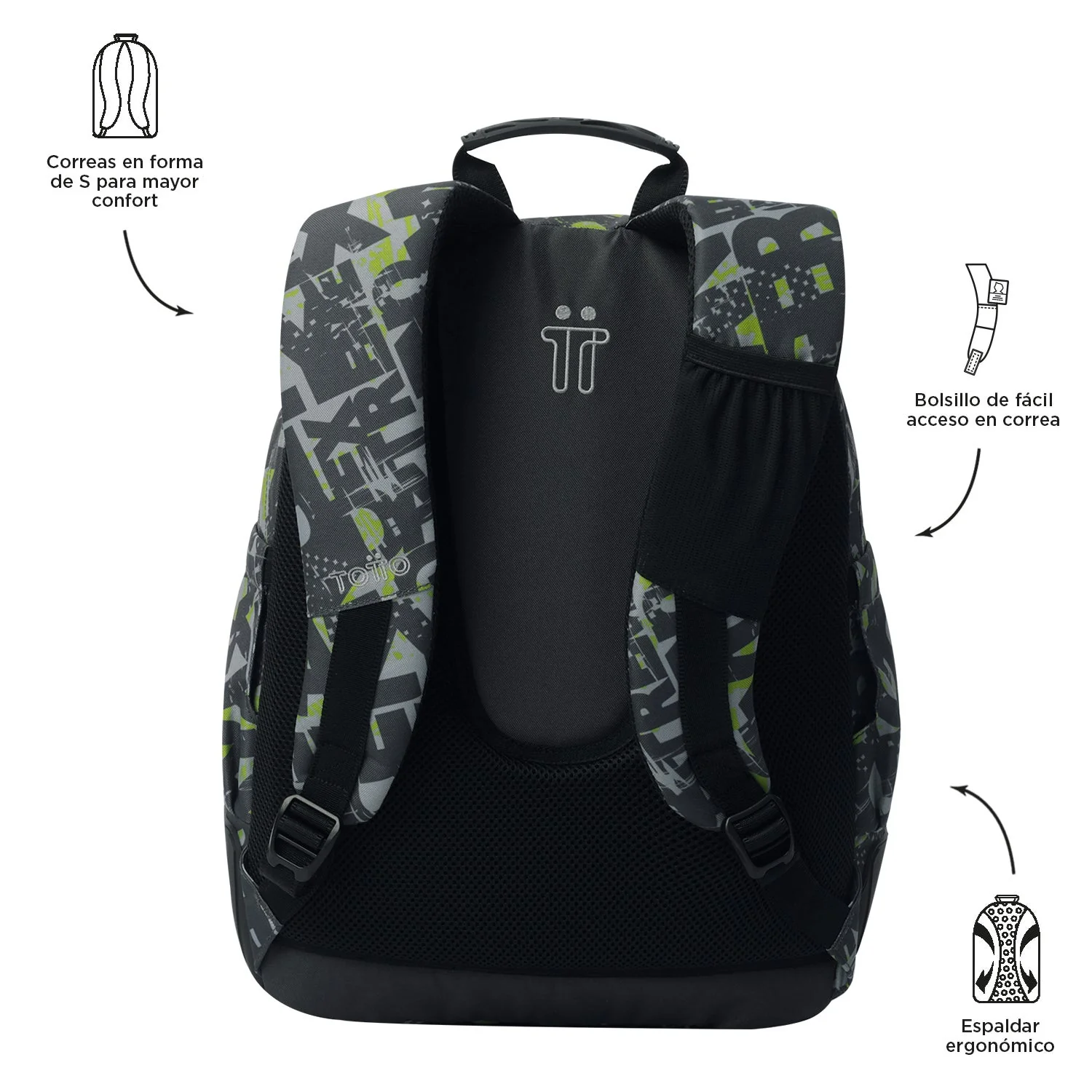 Pack escolar Texgrunge - Mochila + Estuche 3 compartimentos - Image 4