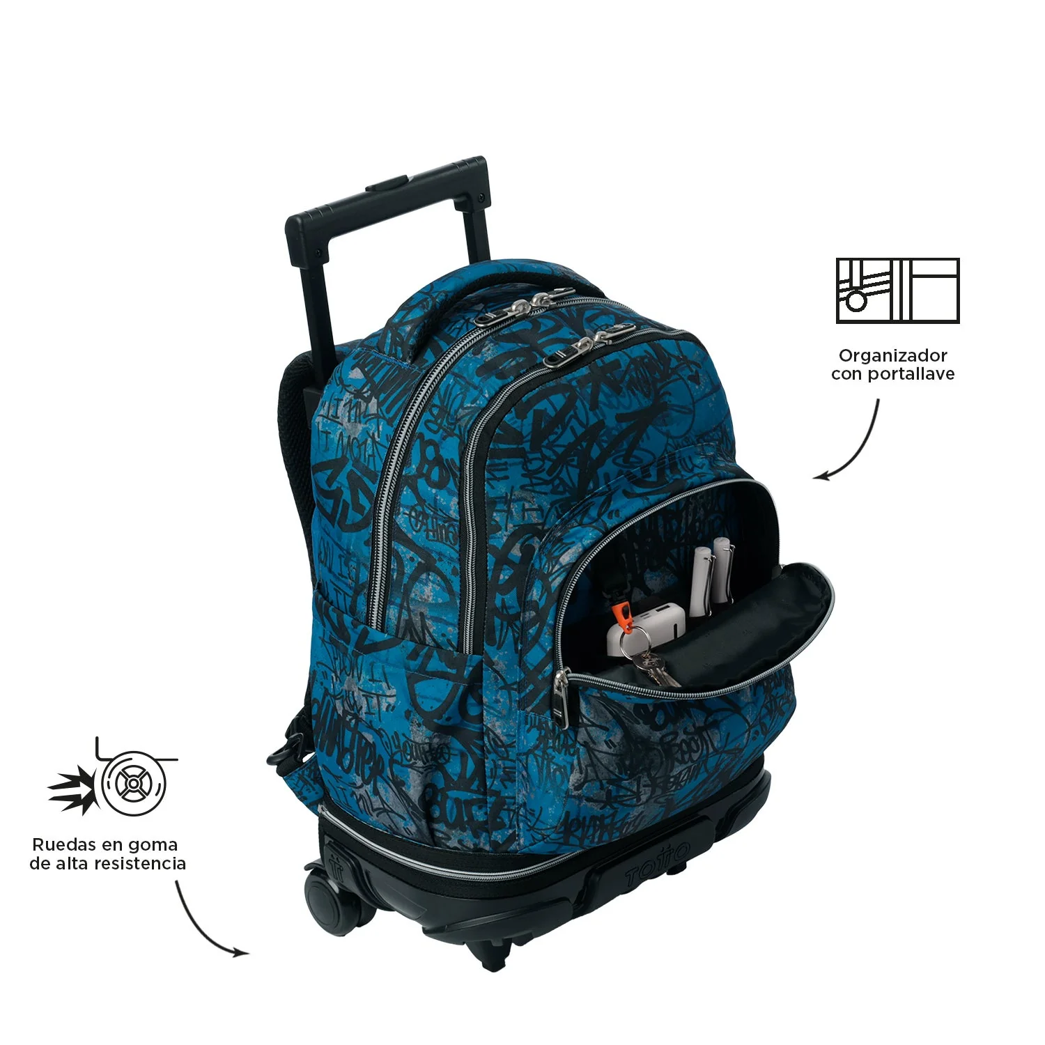 Pack escolar Urban Graph - Mochila con ruedas desmontable + Estuche 3 compartimentos - Image 11